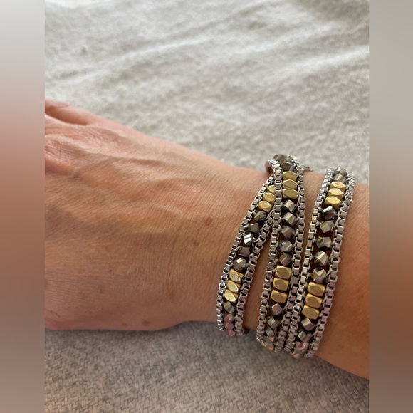 Stella & Dot Luna Wrap Bracelet- Mixed Metal - Picture 4 of 7